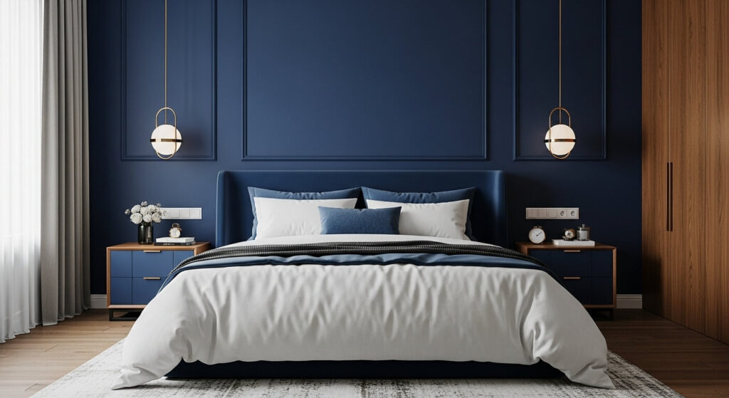 Navy Blue Accent Wall