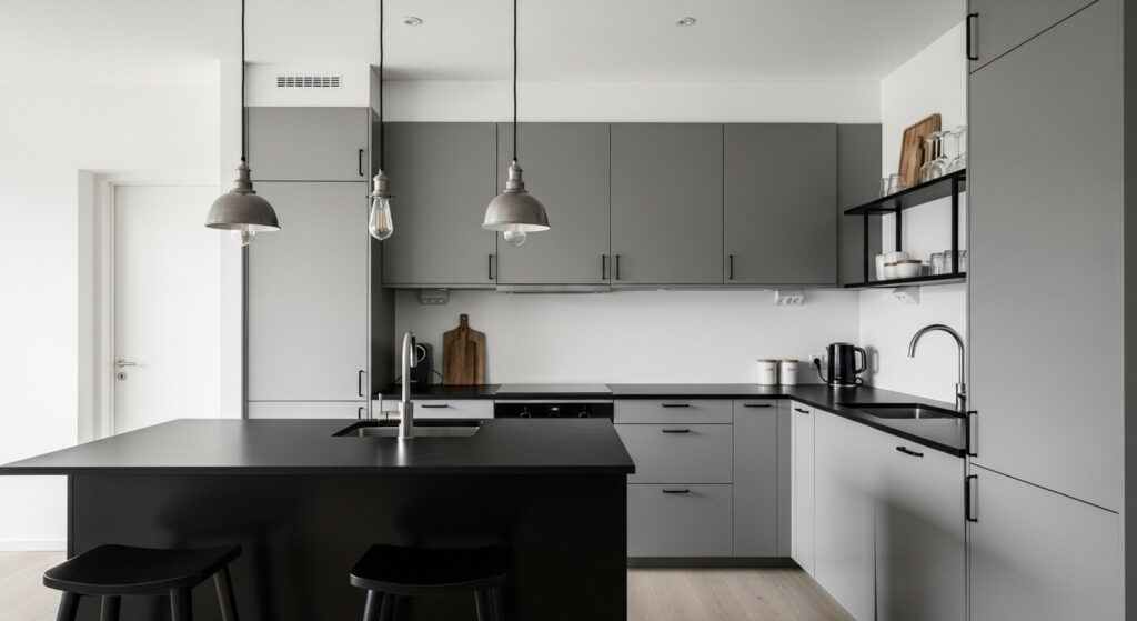 Minimalist Grey and Matte Black Combo