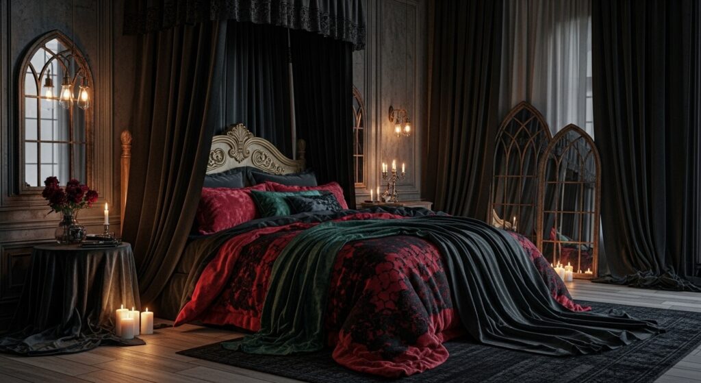 Velvet Bedding and Curtains