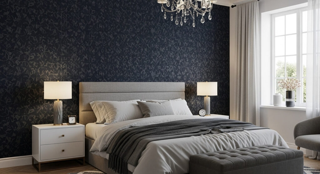 Navy Wallpaper with Subtle Patterns