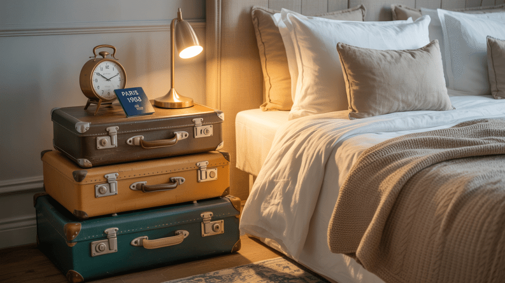 Suitcase-Stacked Nightstands