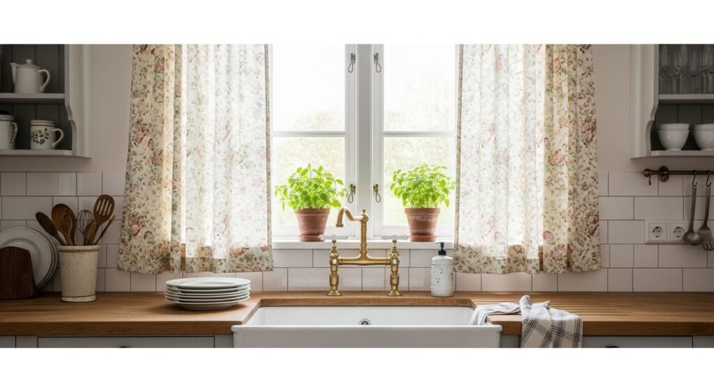 Apron Sink with Gold or Brass Fixtures