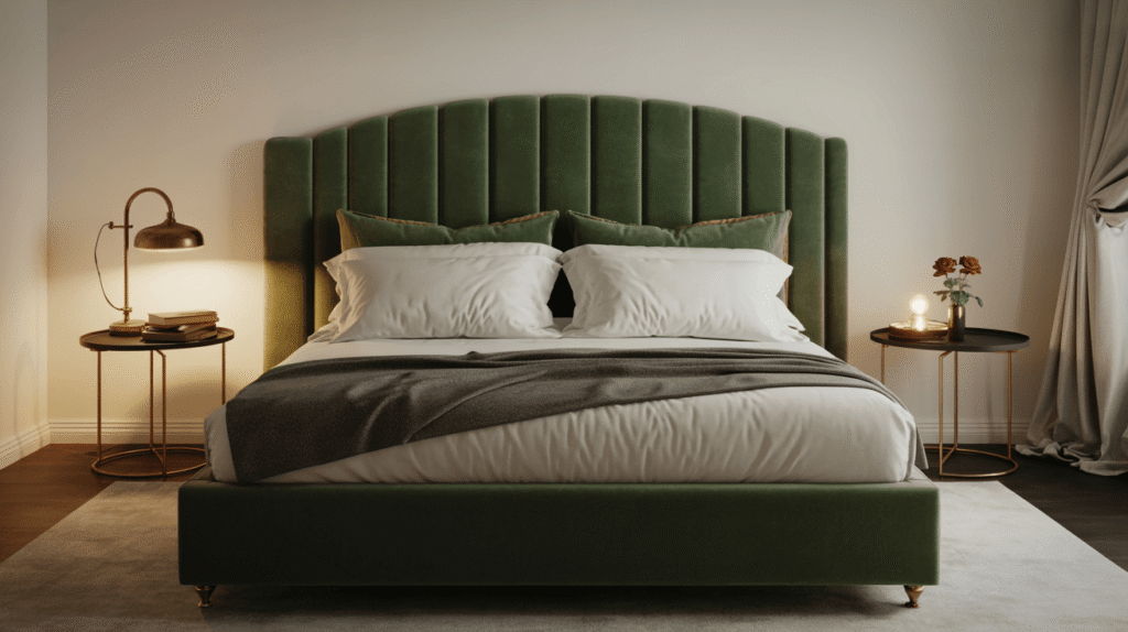 Green Velvet Headboard