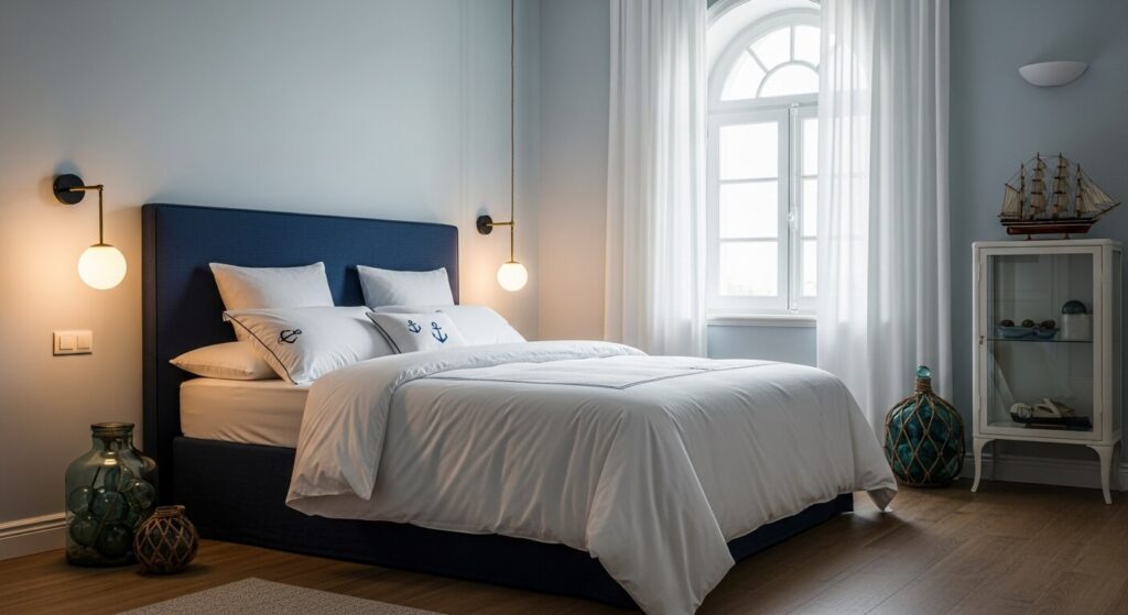 Navy Upholstered Headboard