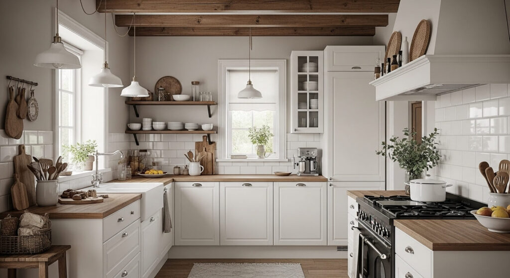 Rustic IKEA Kitchen with VEDDINGE Doors