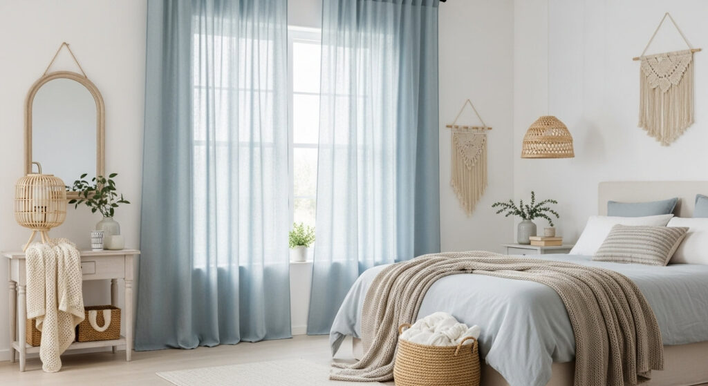 Light Blue Linen Curtains