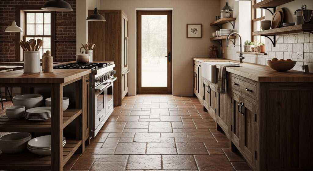Terracotta or Stone Tile Floors
