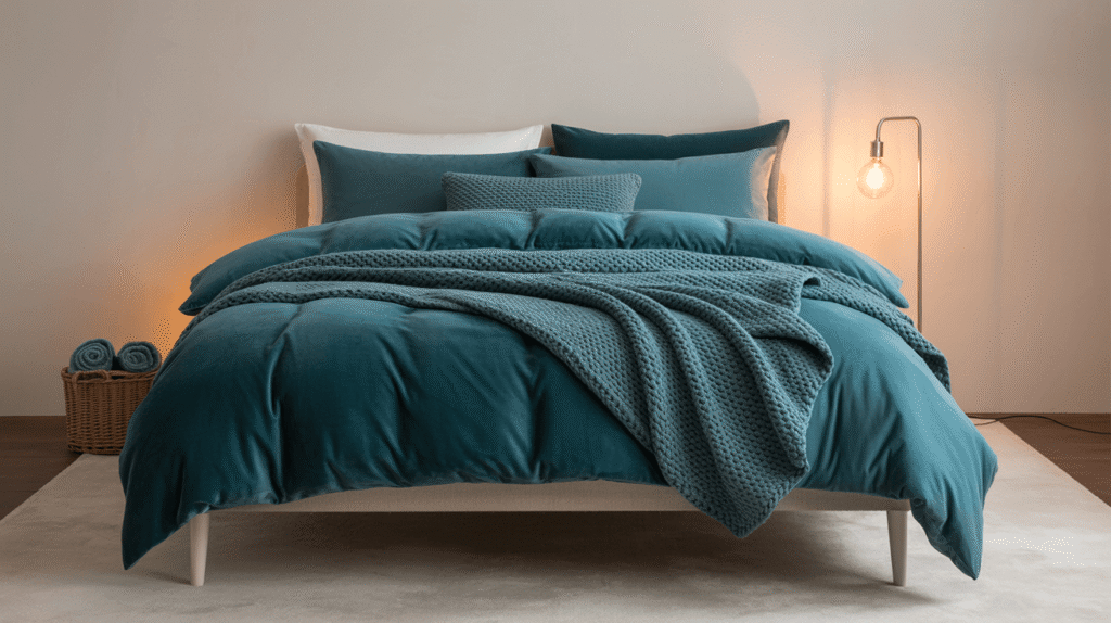 Teal Textured Bedding