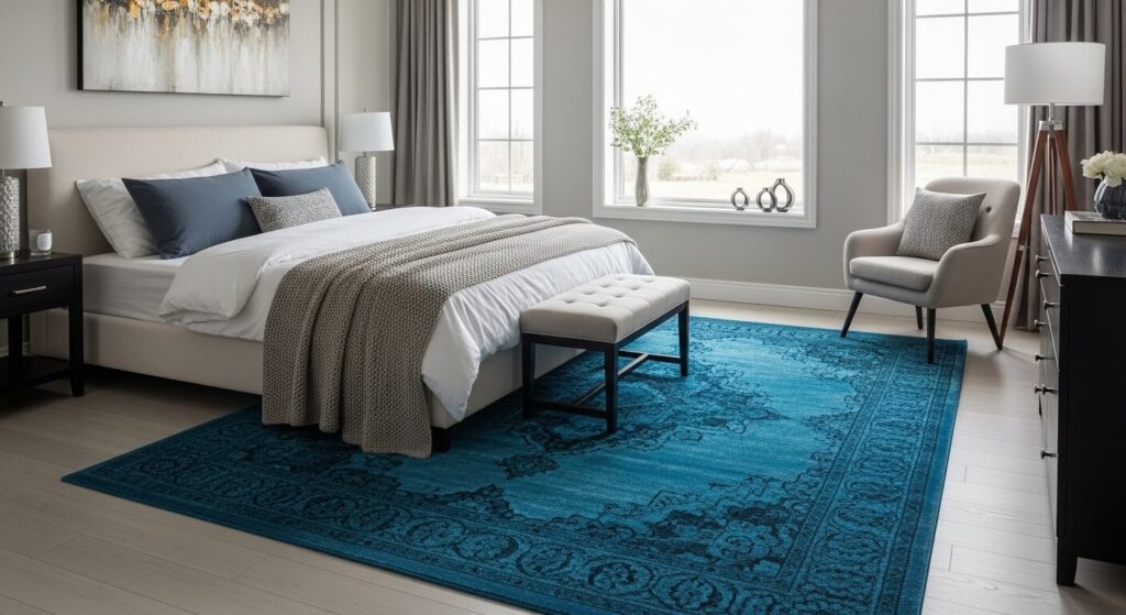 Sapphire or Teal Statement Rug