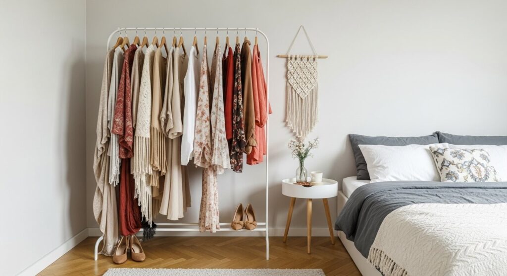 Open Closet or Clothing Rack