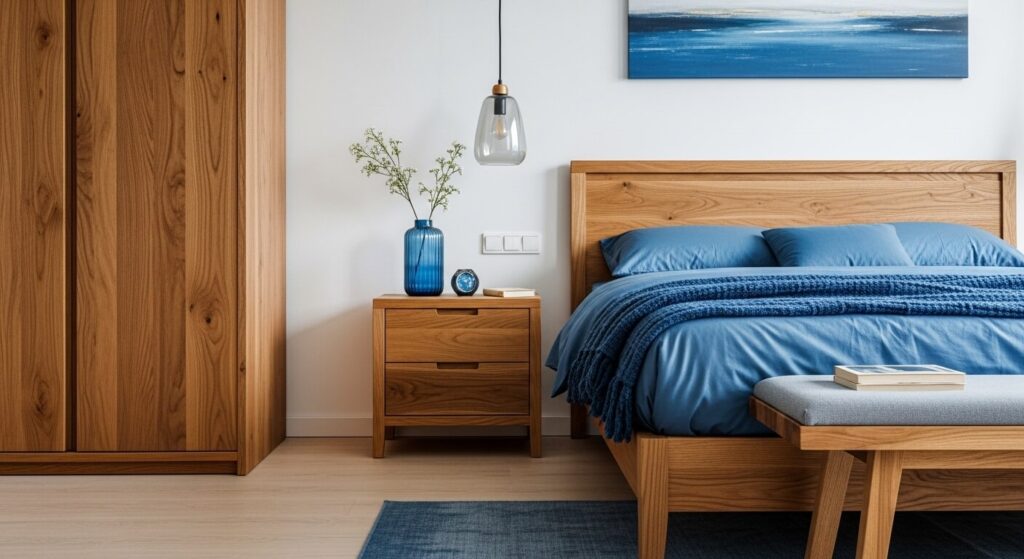 Mix Blues with Natural Wood
