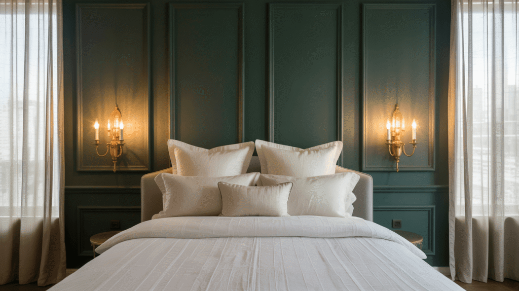 Green Accent Wall with Paneling