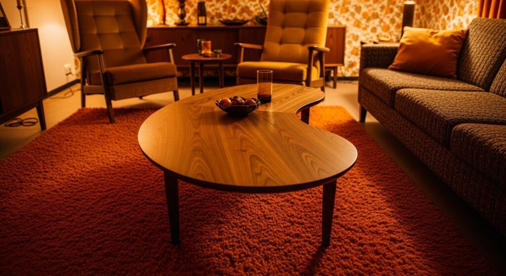 Kidney-Shaped Coffee Table