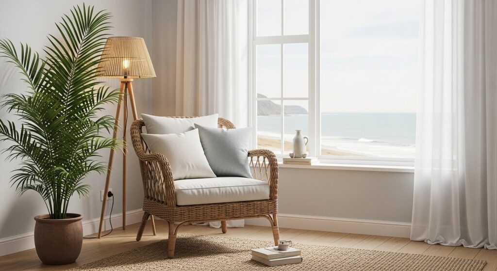 Woven Rattan or Cane Shade