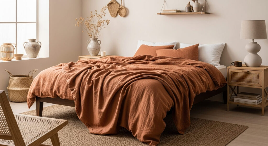 Linen Duvet in Earth Tones