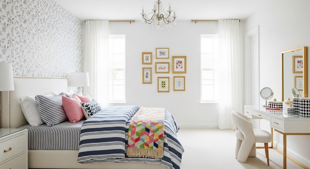 Navy Stripe Comforter Set