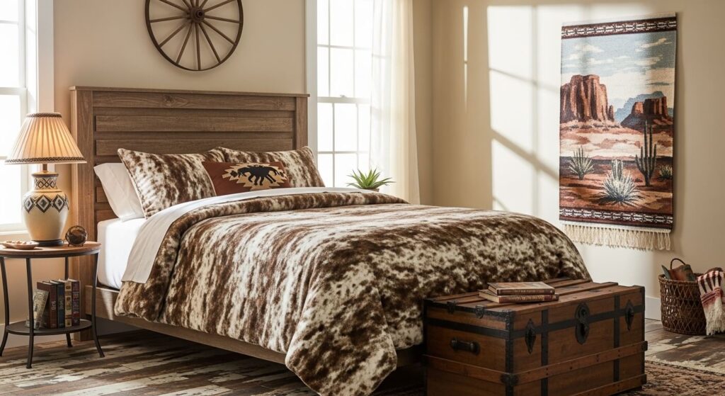 Faux Cowhide Comforter