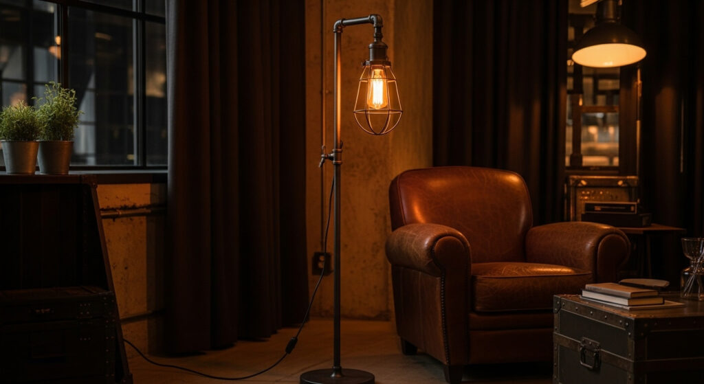 Caged Bulb Floor Lamp