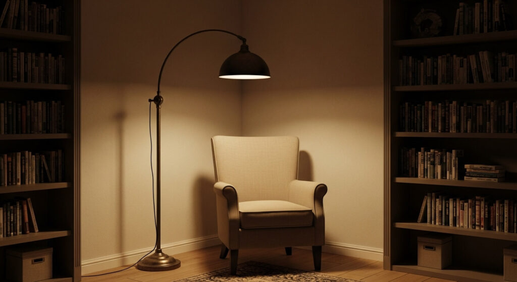 Arched Metal Arm Lamp