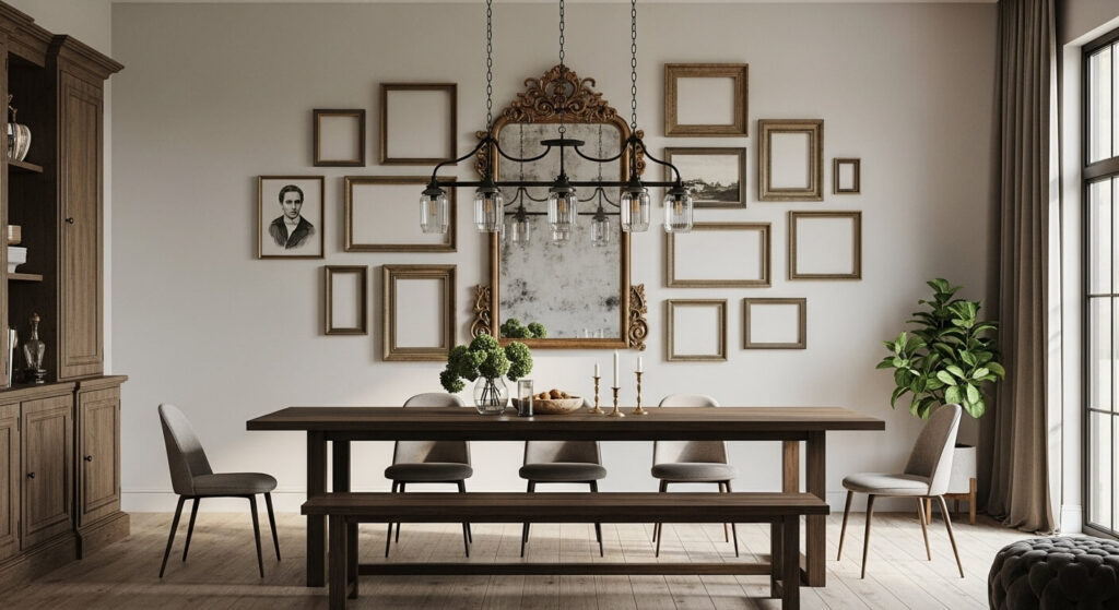 Gallery Wall of Small Mirrors