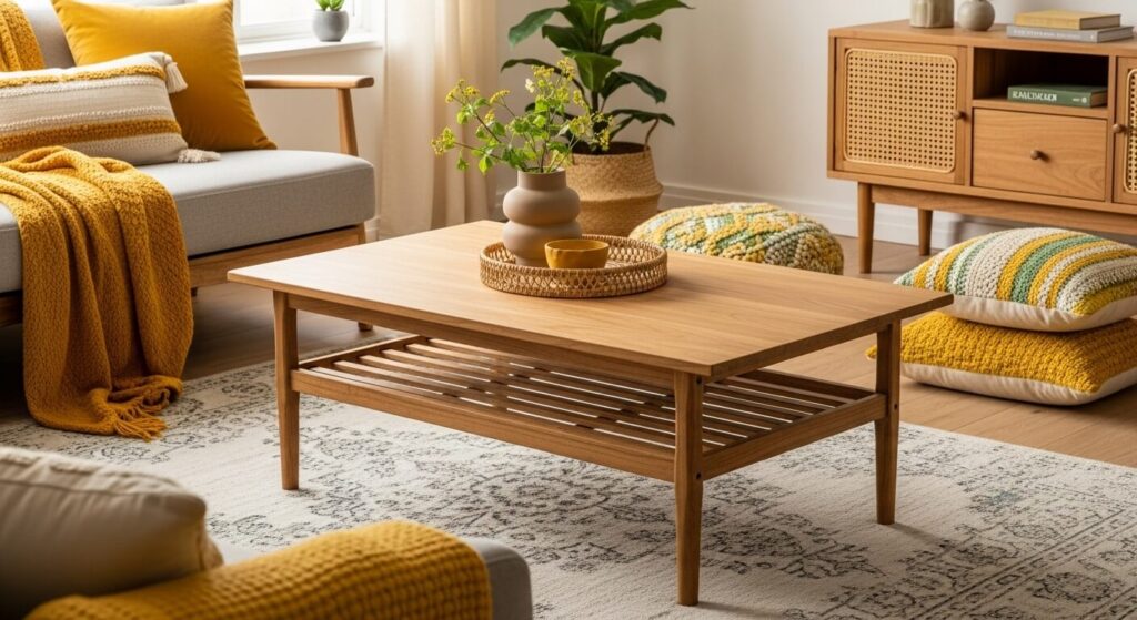 Low-Slung Teak Table