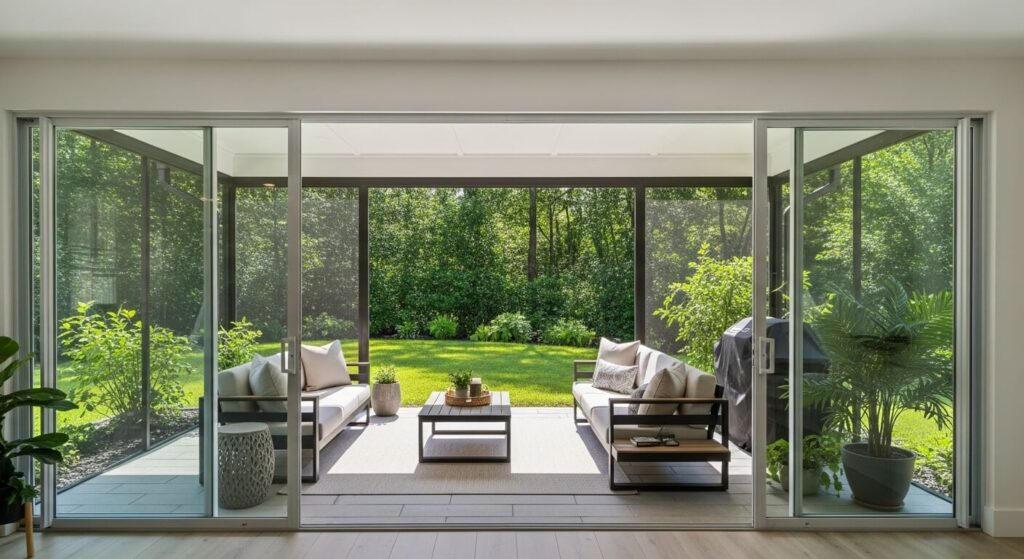 Glass Porch with Sliding Doors