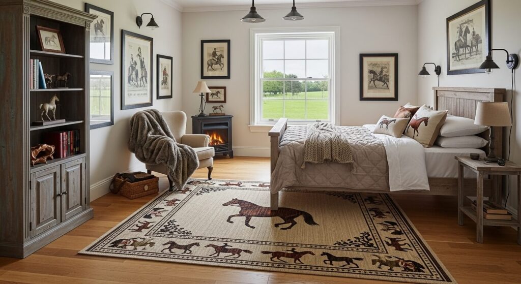 Horse-Patterned Area Rug