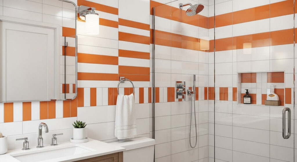 Orange and White Tile Mix