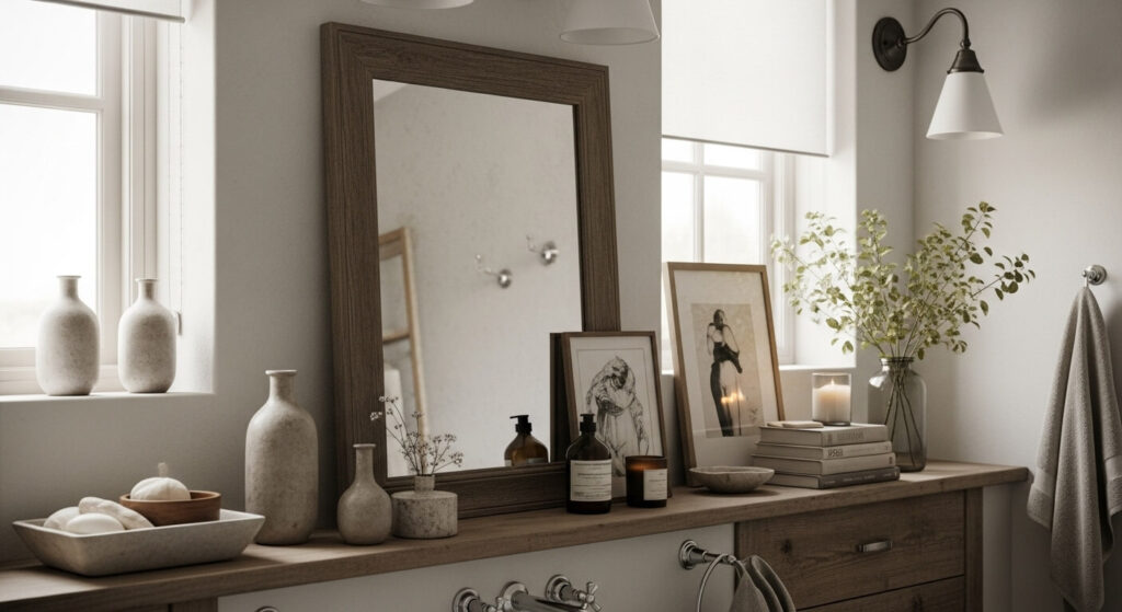 Lean a Mirror on a Shelf
