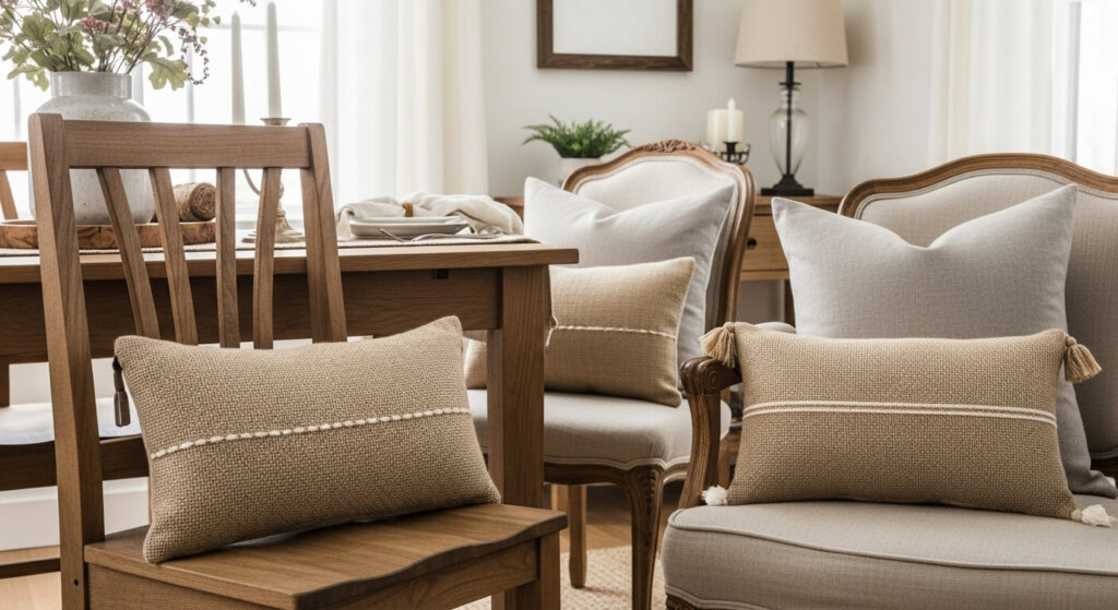 Mini Burlap Lumbar Pillows