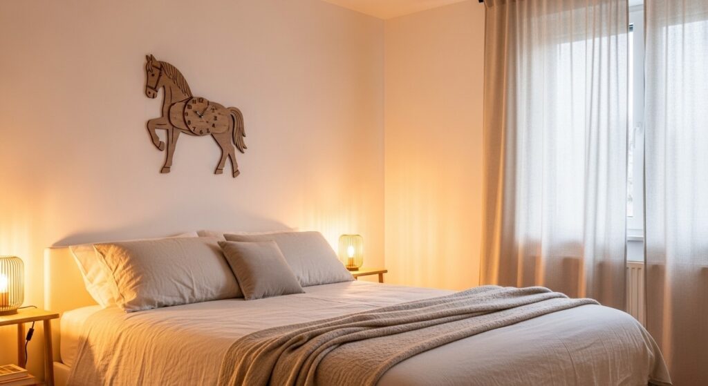 Rustic Wood Horse Clock