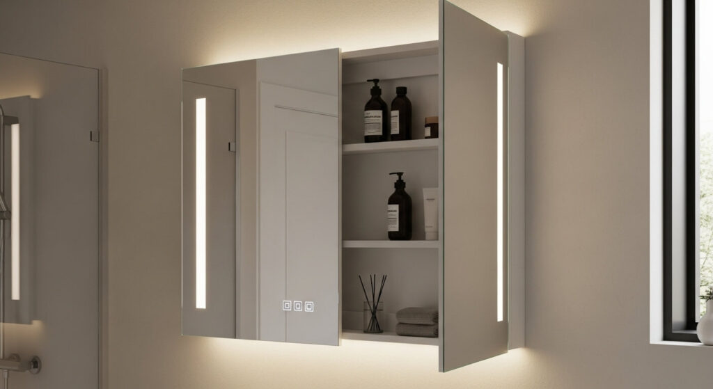 Mirror With Storage Cabinet