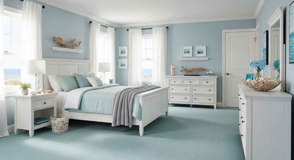 Coastal-Inspired Blue Carpet