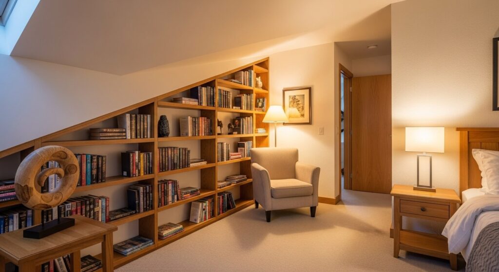 Add Built-In Bookshelves Along the Slope