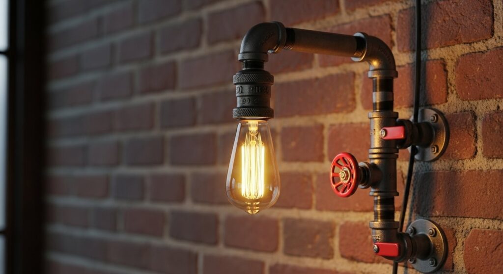 Industrial Pipe & Valve Accent Lamp