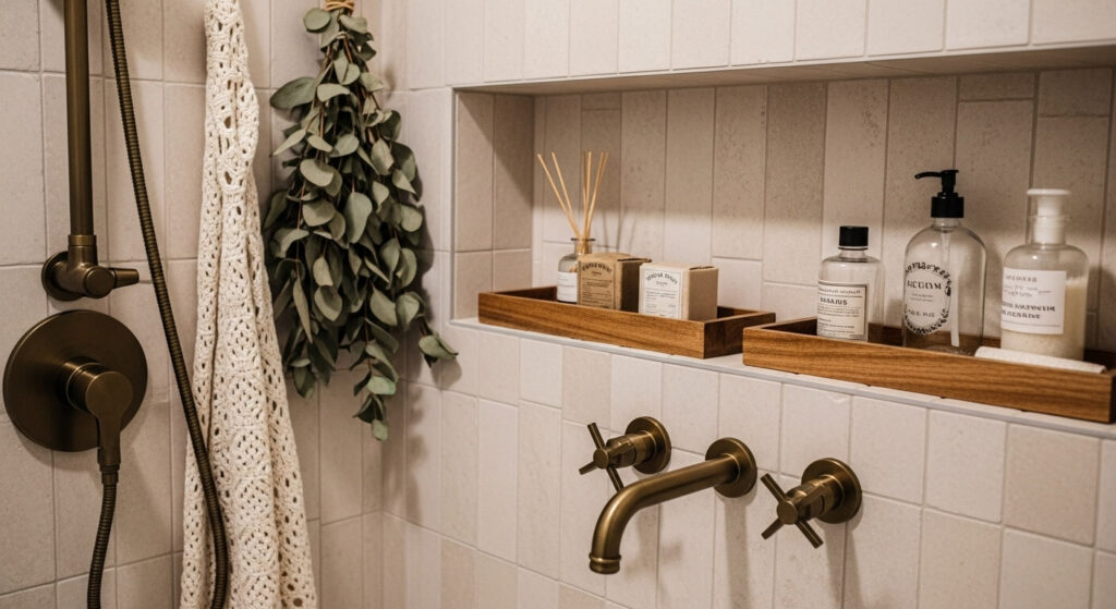 Boho Shower Niche Styling