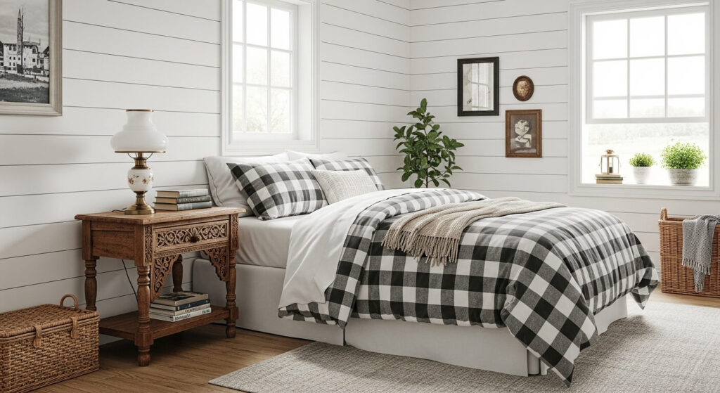Faded Checkered Comforter