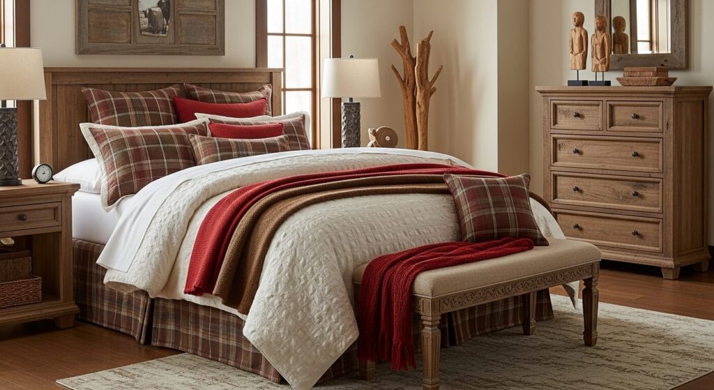 Mix-and-Match Rustic Bedding Layers