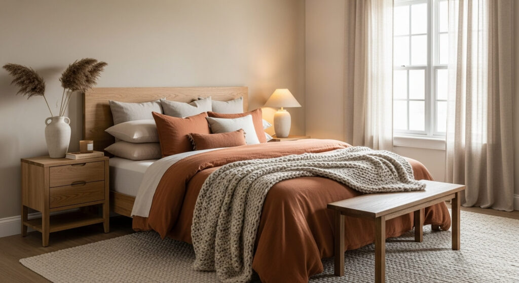 Earth-Toned Bedding for Natural Warmth