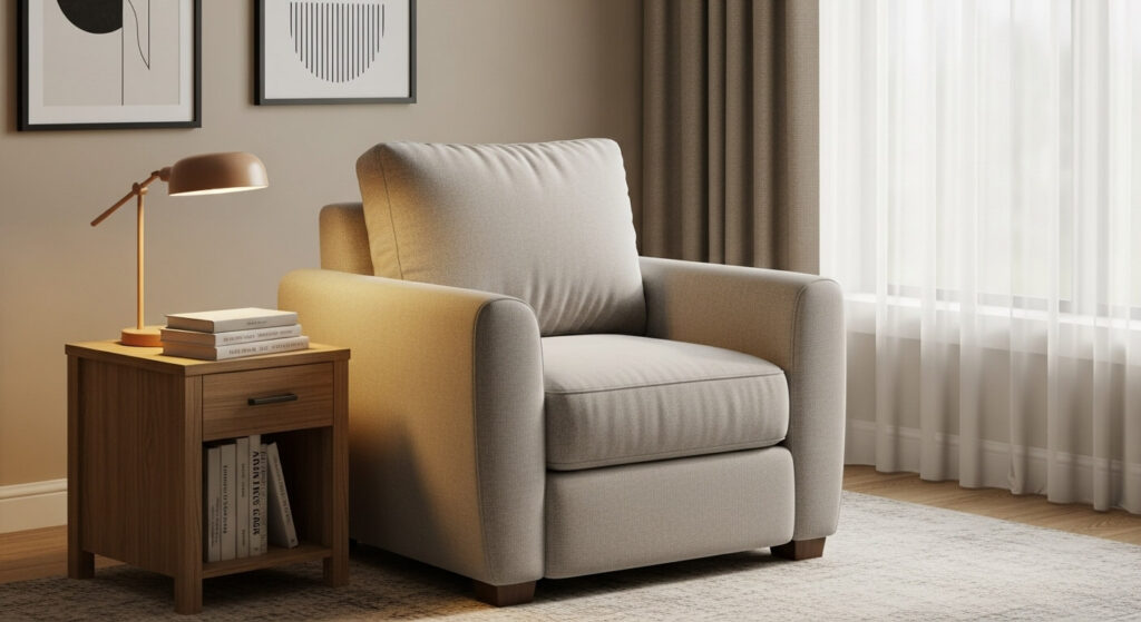 Upholstered Armchair for Reading Nooks