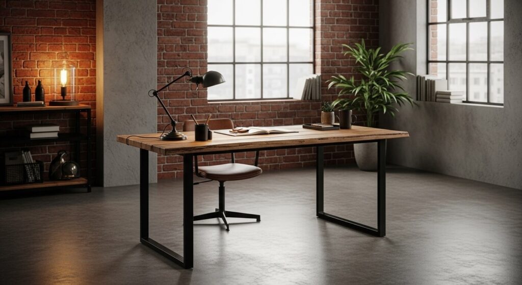 Reclaimed Wood and Iron Desk