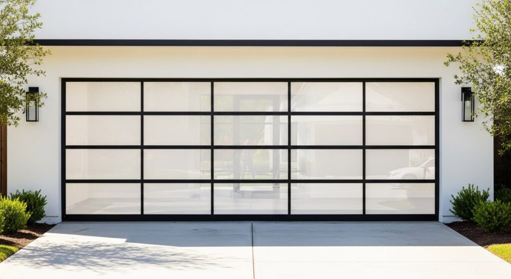 Modern Glass-Panel Garage Doors