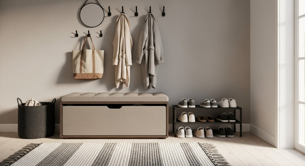 Storage Bench with Cushioned Top