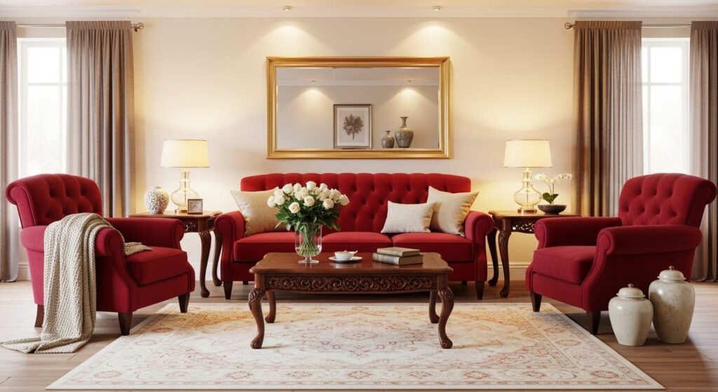 Red + Cream or Ivory