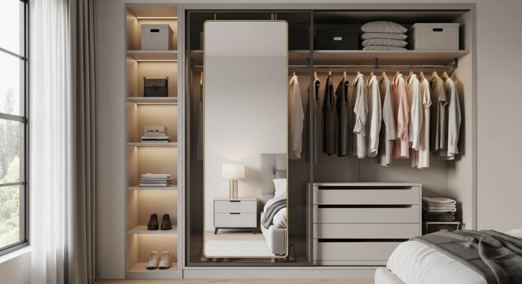 Add a Mirror Inside the Closet