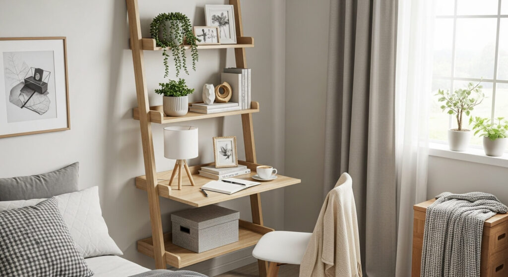 Ladder Shelf with Table Surface
