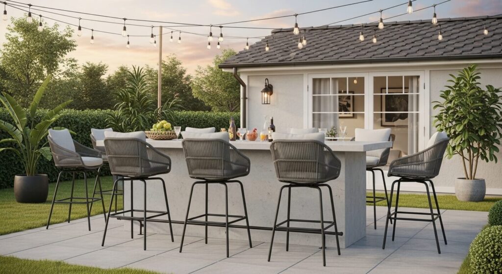 Outdoor Bar Stools with Counter