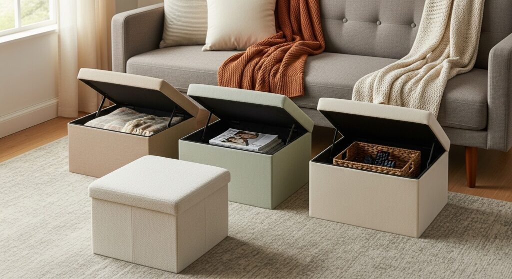 Upholstered Storage Cube Set