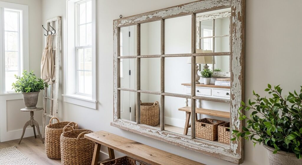 Upcycled Window Frame Mirror