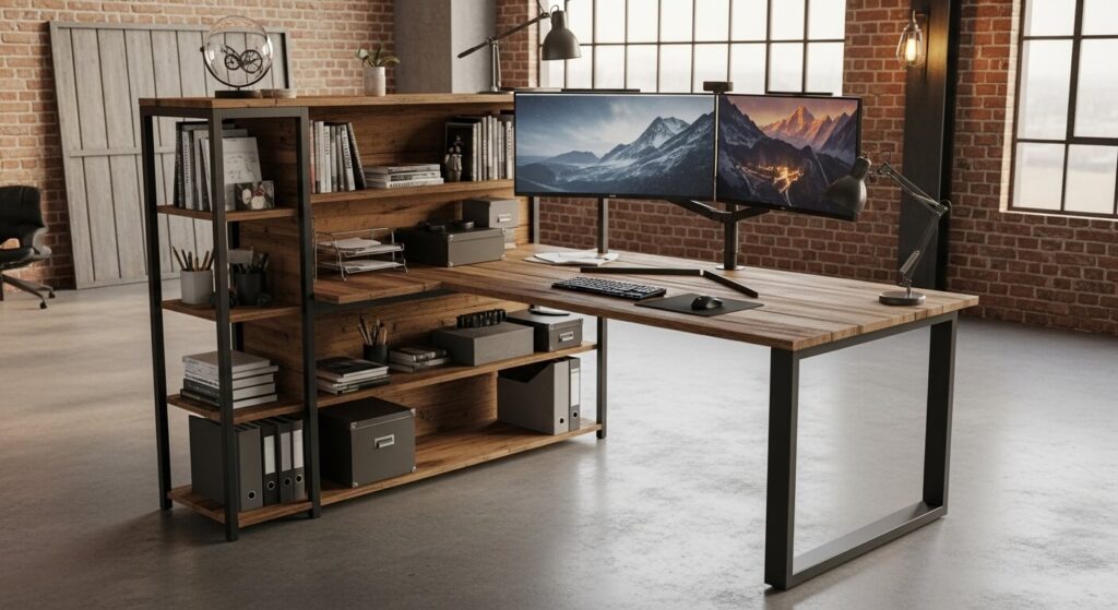 Industrial Workstation with Storage Tower